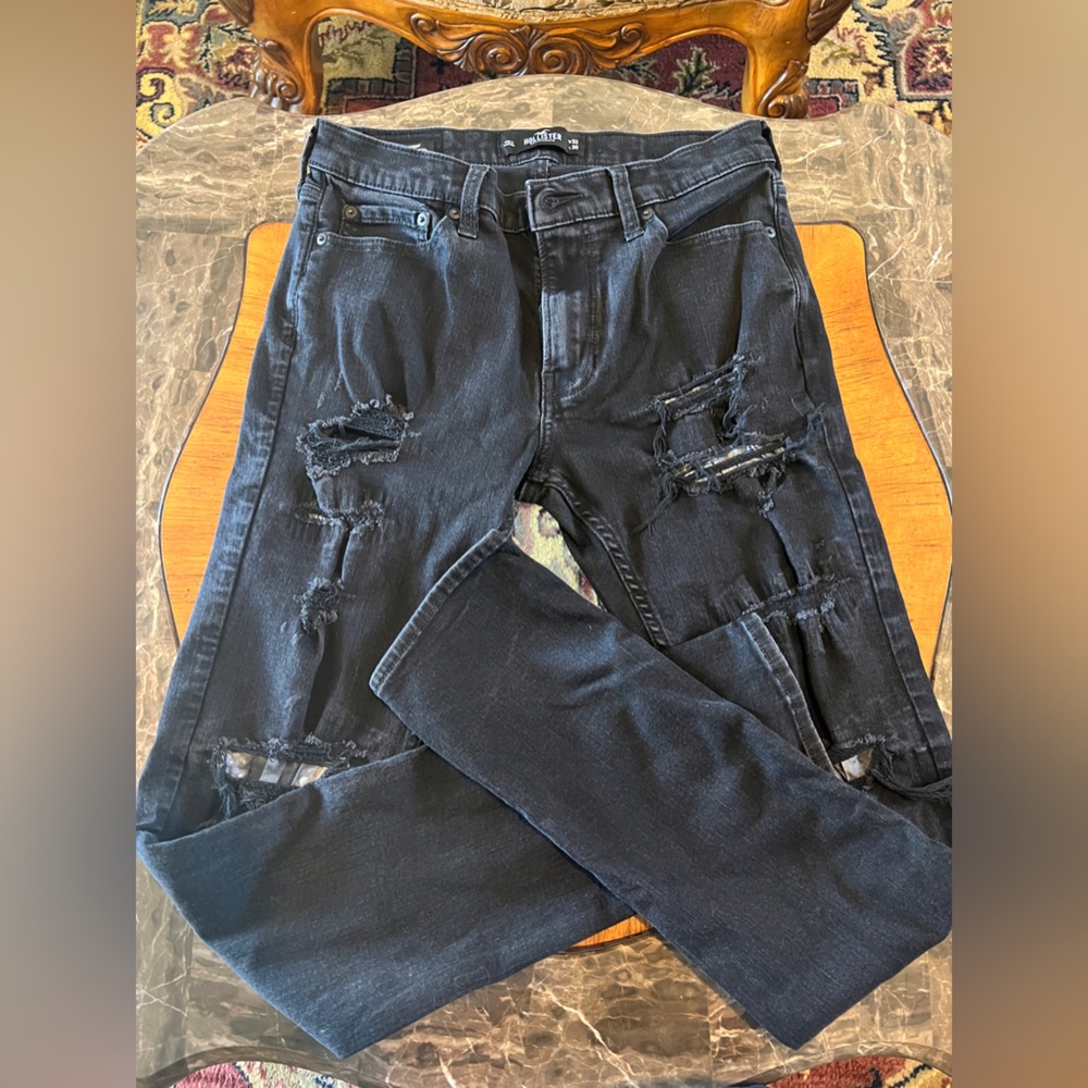 Hollister Men Stackef Skinny Advanced Stretch Black Jeans Size 32